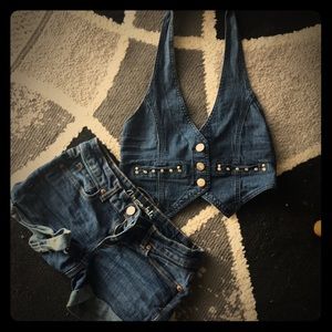 Stuffed Jean Jacket Vest